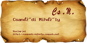 Csanádi Mihály névjegykártya