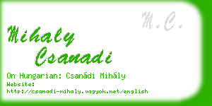 mihaly csanadi business card